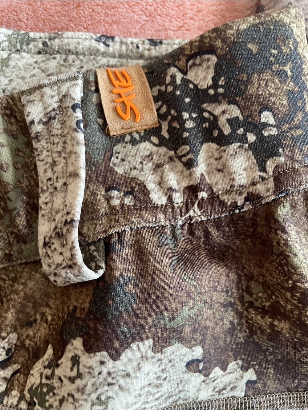 Olive Camo Leggings with Stretch Panels, XS - Picture 3 of 5